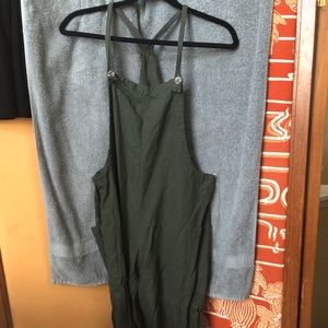 Olive green cloth overalls